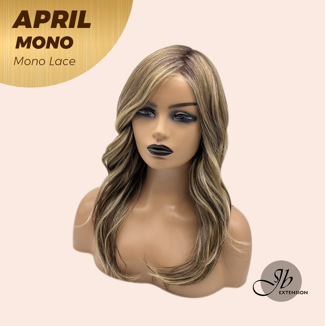 JBEXTENSION APRIL MONO Monofilament Handmade Wig 6X5 Full Monofilament Hand Tied Top Wig 18 Inches Hazelnut Mono Lace Wig With Anti-slip Silicone Strips Glueless Wig APRIL MONO HAZELNUT【BENDY EAR TABS】