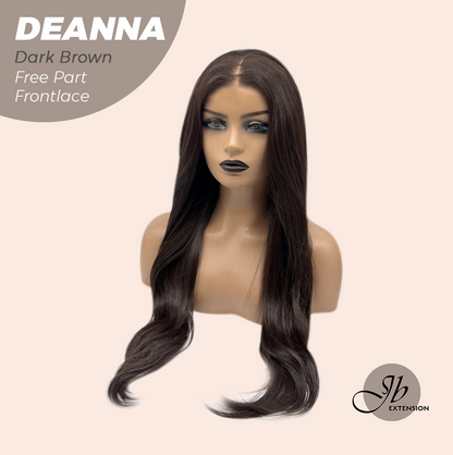[FINAL SALE] JBEXTENSION 28 Inches Long Dark Brown Curly Pre-Cut Free Part Frontlace Glueless Wig DEANNA DARK BROWN