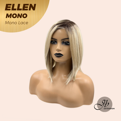 HOT OF SEASON -  ELLEN MONO Full Monofilament Handmade Full Lace Full Hand Tied Wig 12 Inches Blonde Mono Lace Handmade Futura Fiber Wig Glueless Wig ELLEN MONO【BENDY EAR TABS】