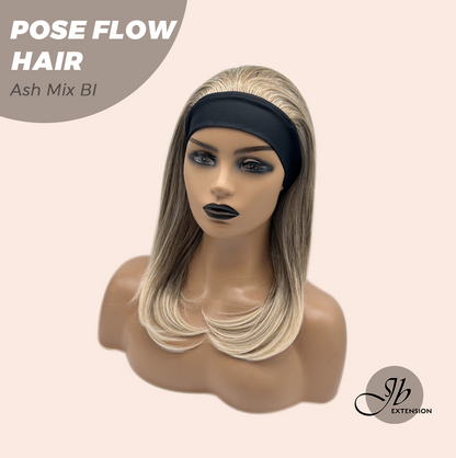 JBEXTENSION 18 Inches Ash Mix Blonde Headband Wig POSE FLOW HAIR - ASH MIX BLONDE
