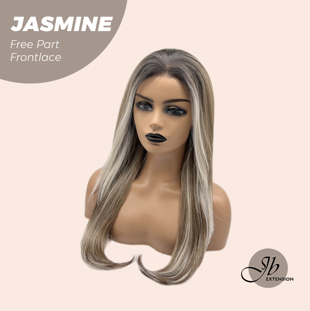 JBEXTENSION 24 Inches Mix Blonde Fiber X, Tangle Less Pre-Cut Free Part Frontlace Glueless Wig JASMINE【FIBER X】