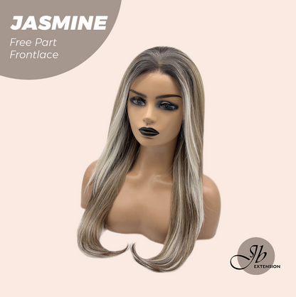 JBEXTENSION 24 Inches Mix Blonde Fiber X, Tangle Less Pre-Cut Free Part Frontlace Glueless Wig JASMINE【FIBER X】