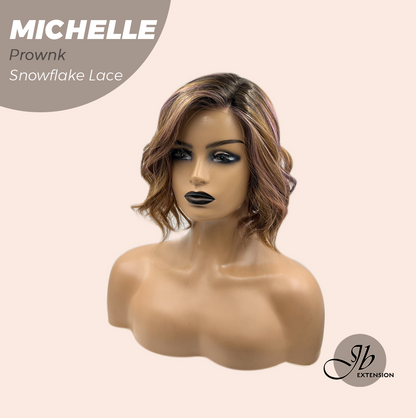 JBEXTENSION 10 Inches Prownk Pre-Cut Side Part Snowflake Lace Frontlace Glueless Wig MICHELLE PROWNK【BENDY EAR TABS】