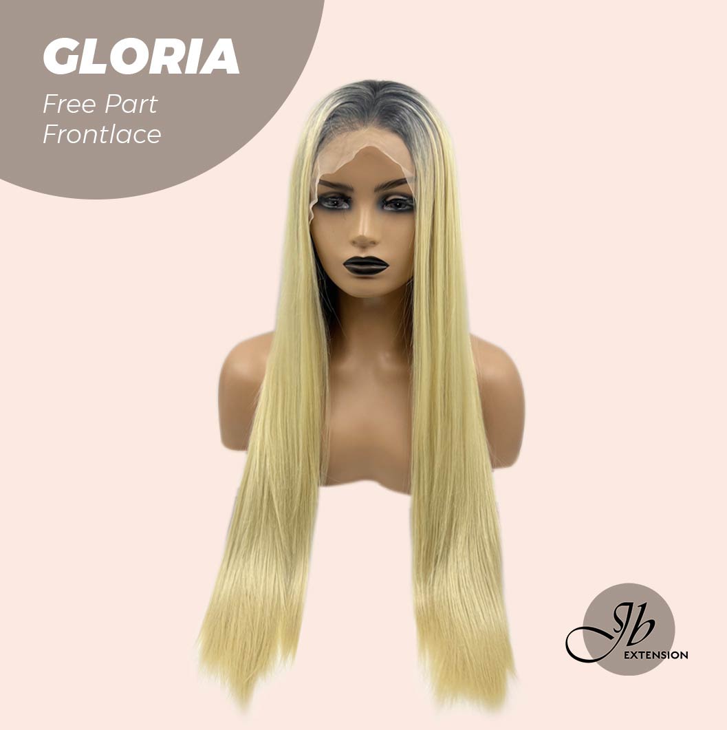 [FINAL SALE] JBEXTENSION 30 Inches Blonde With Dark Root Extra Long Straight Lace Front Wig.Pre Plucked 6*14 HD Transparent Lace Frontal Glueless Wig GLORIA