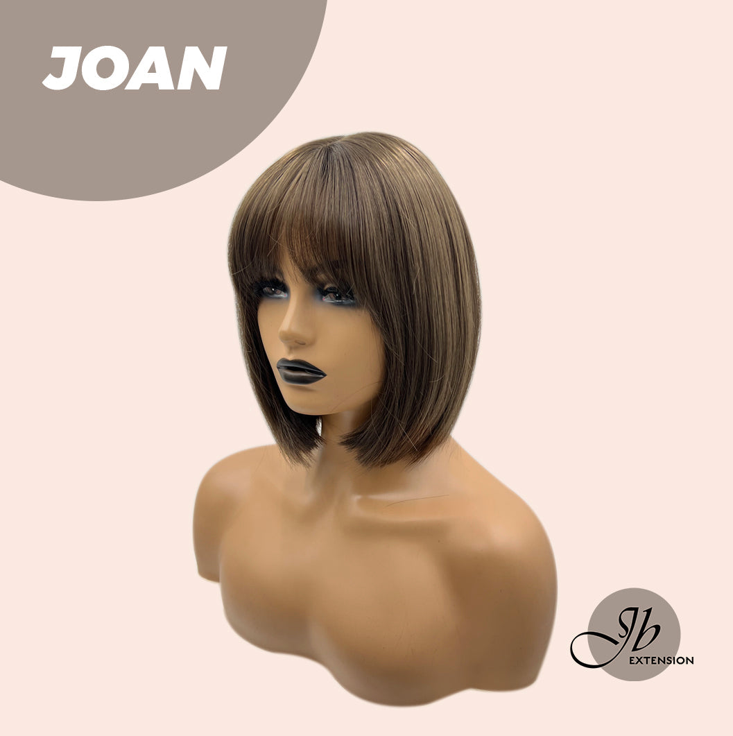 JBEXTENSION 10 Inches Bob Cut Cold Brown Wig With Bangs JOAN