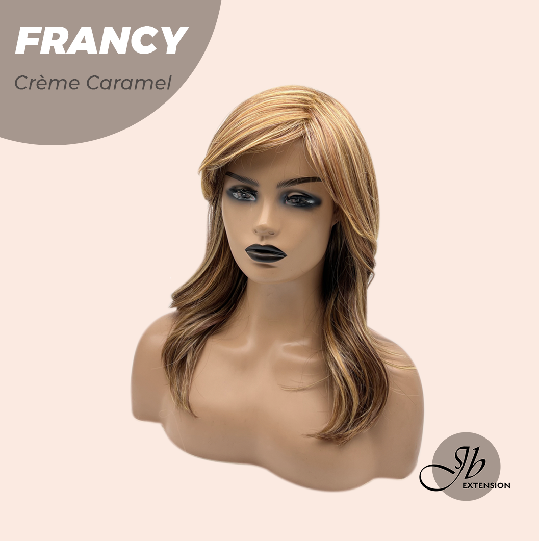 [FINAL SALE] JBEXTENSION 18 Inches Crème Caramel Women Fashion Full Machine Wig FRANCY CRèME CARAMEL【PLUS PERMATEASE】【BENDY EAR TABS】