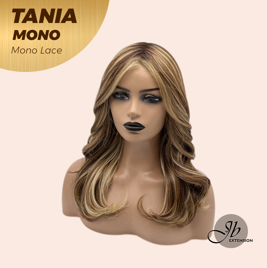 JBEXTENSION TANIA MONO Monofilament Handmade Wig 6X5 Full Monofilament Hand Tied Top Wig 18 Inches Butter Cream Mono Lace Wig With Anti-slip Silicone Strips Glueless Wig TANIA MONO【BENDY EAR TABS】