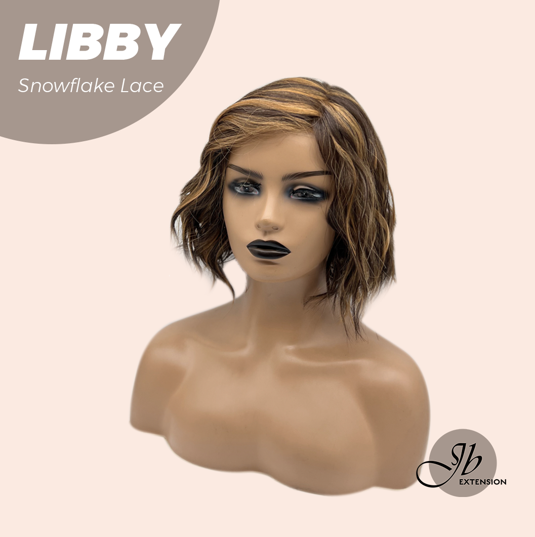 [FINAL SALE] JBEXTENSION 11 Inches Wave Caramel Pre-Cut Side Part Snowflake Lace Frontlace Glueless Wig LIBBY【BENDY EAR TABS】