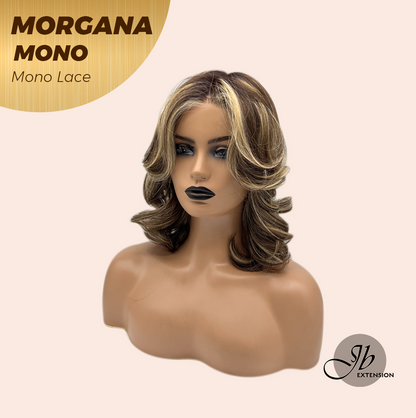 JBEXTENSION MORGANA MONO Monofilament Handmade Wig 6X5 Full Monofilament Hand Tied Top Wig 13 Inches Hazelnut Blonde Highlight Mono Lace Wig With Anti-slip Silicone Strips Glueless Wig MORGANA MONO【BENDY EAR TABS】