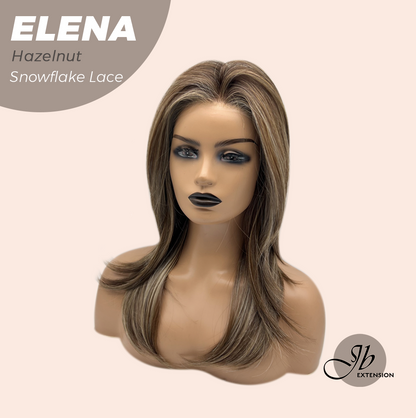 [FINAL SALE] JBEXTENSION 18 Inches Hazelnut Pre-Cut Snowflake Lace Frontlace Glueless Wig ELENA HAZELNUT【PERMATEASE】【BENDY EAR TABS】- M/L