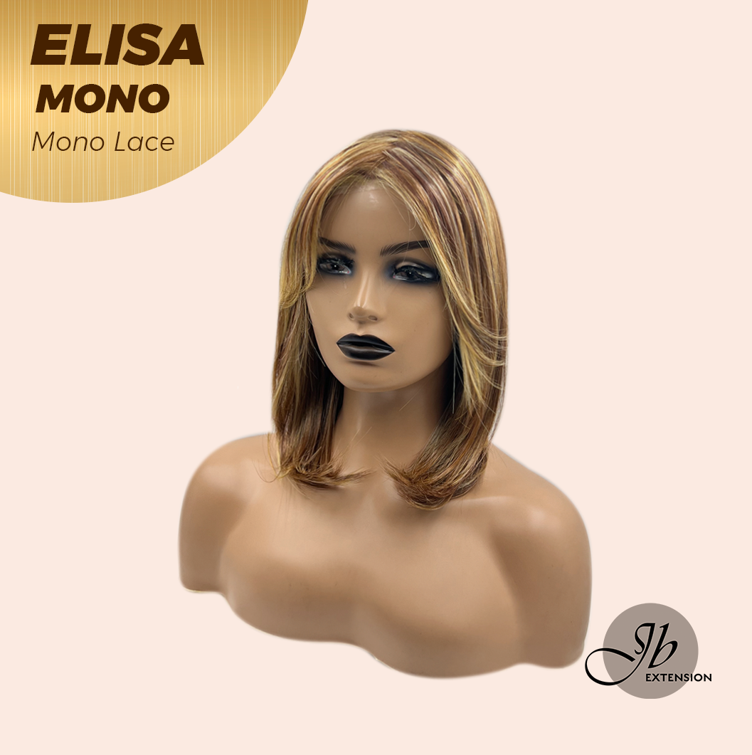 [FINAL SALE] HOT OF SEASON - JBEXTENSION ELISA MONO Monofilament Handmade Wig 6X5 Full Monofilament Hand Tied Top Wig 16 Inches Crème Caramel Mono Lace Wig With Anti-slip Silicone Strips Glueless Wig ELISA MONO【BENDY EAR TABS】