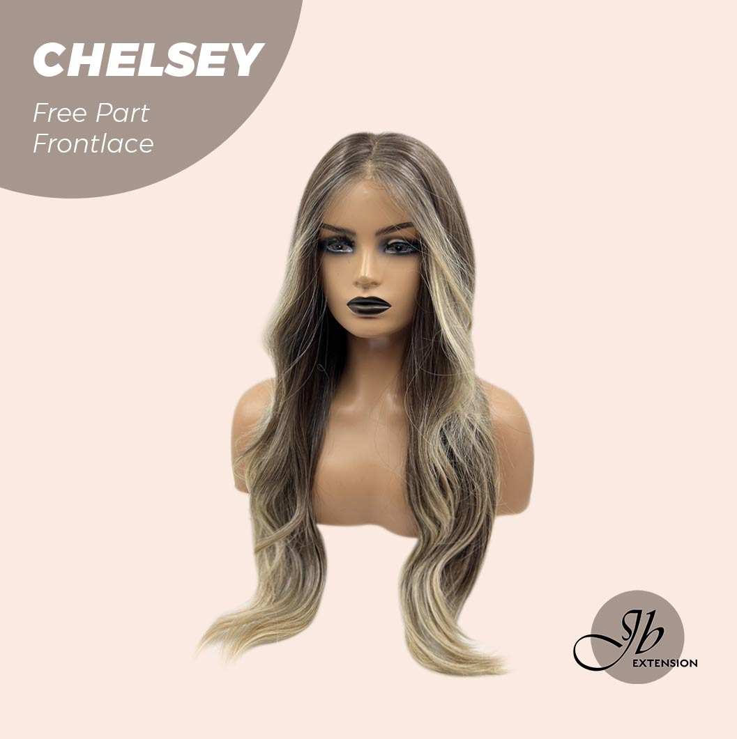 [FINAL SALE] JBEXTENSION 26 Inches Curly Mix Blonde Free Part Pre-Cut Frontlace Glueless Wig CHELSEY