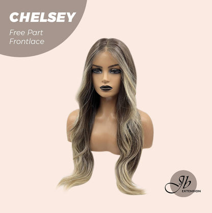 [FINAL SALE] JBEXTENSION 26 Inches Curly Mix Blonde Free Part Pre-Cut Frontlace Glueless Wig CHELSEY
