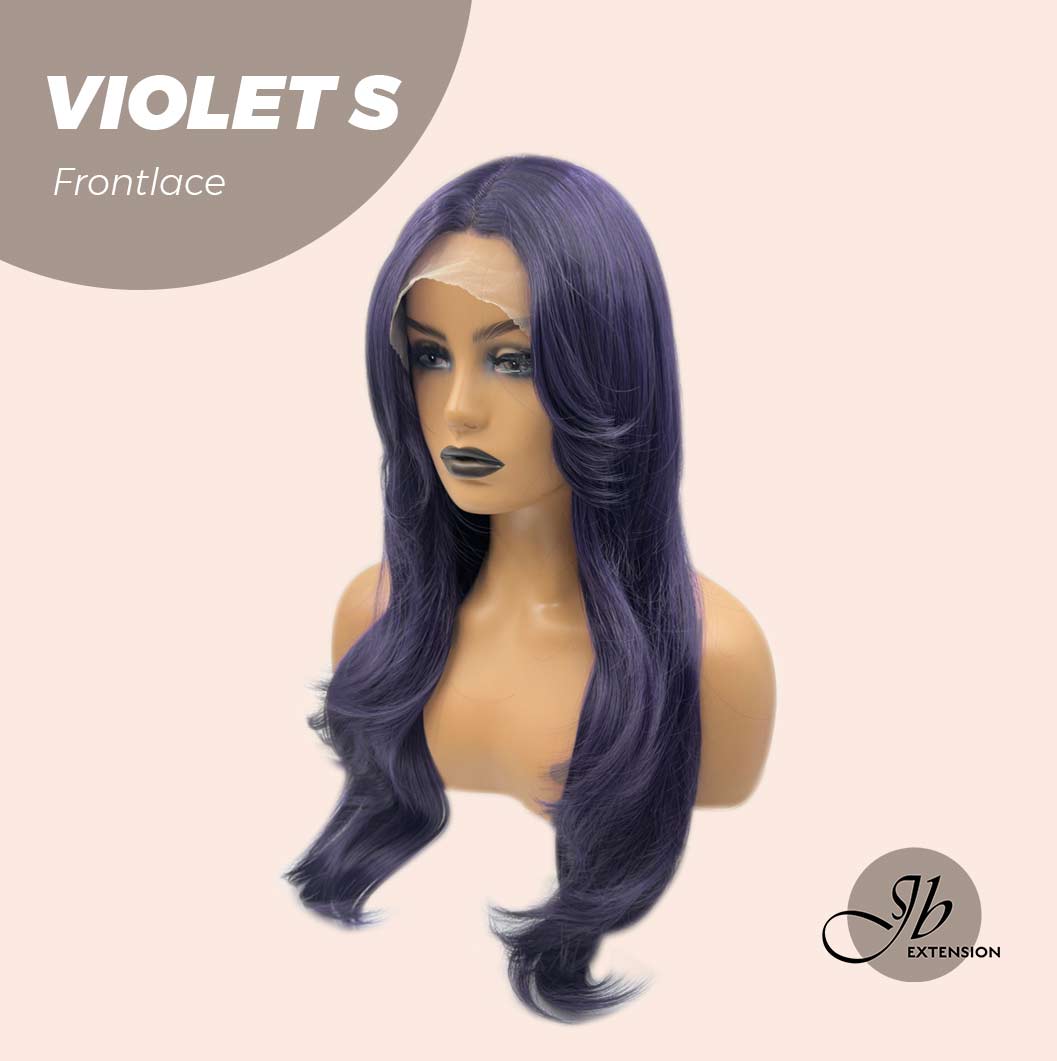 [FINAL SALE] JBEXTENSION 26 Inches Dark Purple Color Long Curly Frontlace Glueless Wig VIOLET S