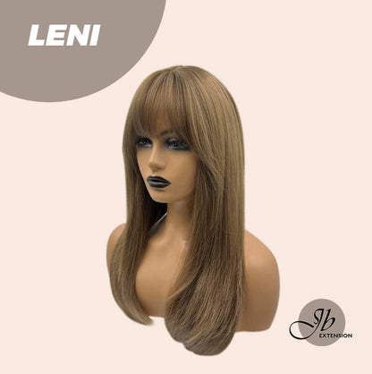 JBEXTENSION 22 Inches Light Brown Fashion Wig with Bangs LENI