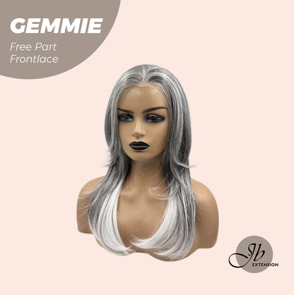 [FINAL SALE] JBEXTENSION 20 Inches Grey Pre-Cut Free Part Frontlace Glueless Wig GEMMIE