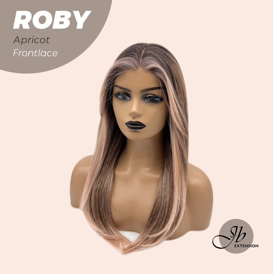 JBEXTENSION 22 Inches Apricot Women Pre-Cut Frontlace Glueless Wig ROBY APRICOT