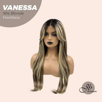 [FINAL SALE] JBEXTENSION 26 Inches Curly Mix Blonde Pre-Cut Frontlace Wig VANESSA MIX BLONDE