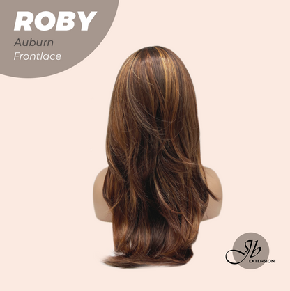 JBEXTENSION 22 Inches Auburn with Highlight Women Pre-Cut Frontlace Glueless Wig ROBY AUBURN