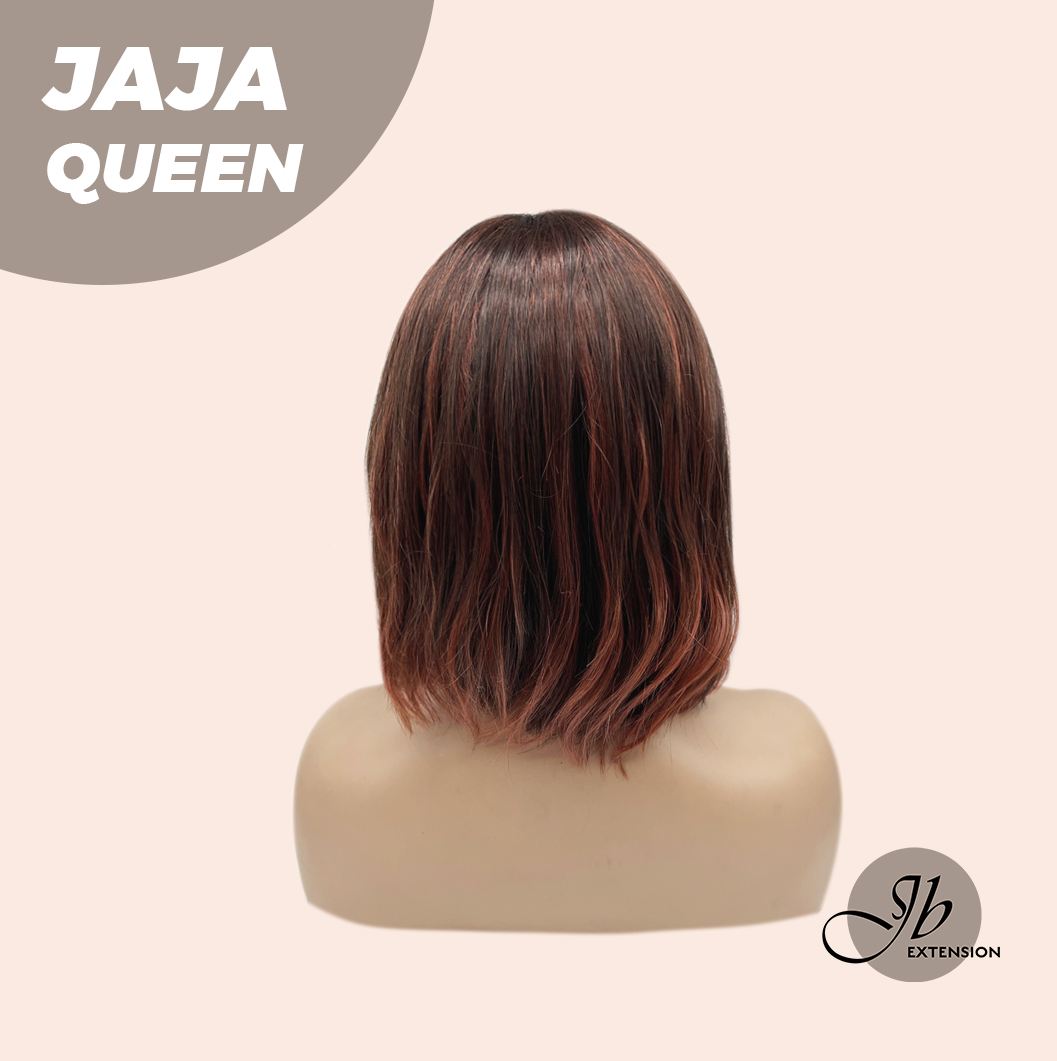 [FINAL SALE] JBEXTENSION 12 Inches Red Short Women Fashion Wig With Bangs JAJA QUEEN RED【PLUS PERMATEASE】【BENDY EAR TABS】