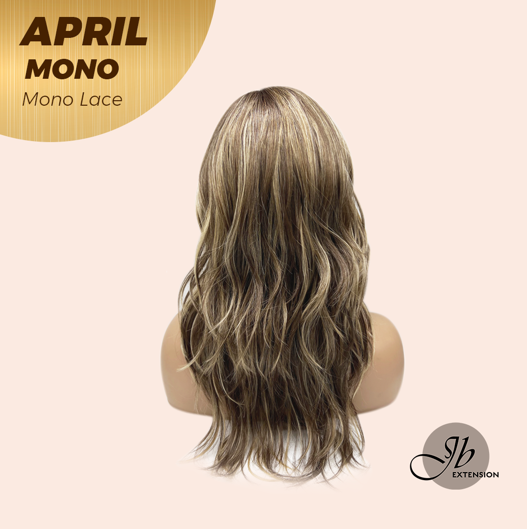 JBEXTENSION APRIL MONO Monofilament Handmade Wig 6X5 Full Monofilament Hand Tied Top Wig 18 Inches Hazelnut Mono Lace Wig With Anti-slip Silicone Strips Glueless Wig APRIL MONO HAZELNUT【BENDY EAR TABS】