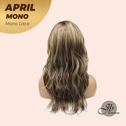 JBEXTENSION APRIL MONO Monofilament Handmade Wig 6X5 Full Monofilament Hand Tied Top Wig 18 Inches Hazelnut Mono Lace Wig With Anti-slip Silicone Strips Glueless Wig APRIL MONO HAZELNUT【BENDY EAR TABS】