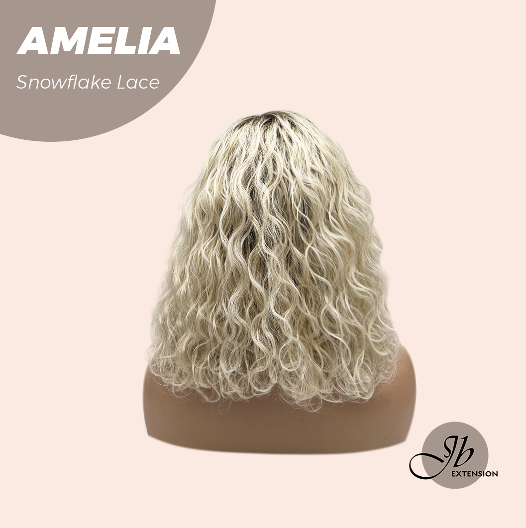 [FINAL SALE] JBEXTENSION 13 Inches Deep Curly Blonde Pre-Cut Snowflake Lace Frontlace Glueless Wig AMELIA【PERMATEASE】【BENDY EAR TABS】