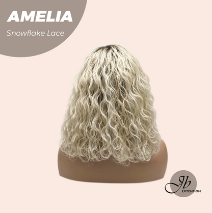 [FINAL SALE] JBEXTENSION 13 Inches Deep Curly Blonde Pre-Cut Snowflake Lace Frontlace Glueless Wig AMELIA【PERMATEASE】【BENDY EAR TABS】