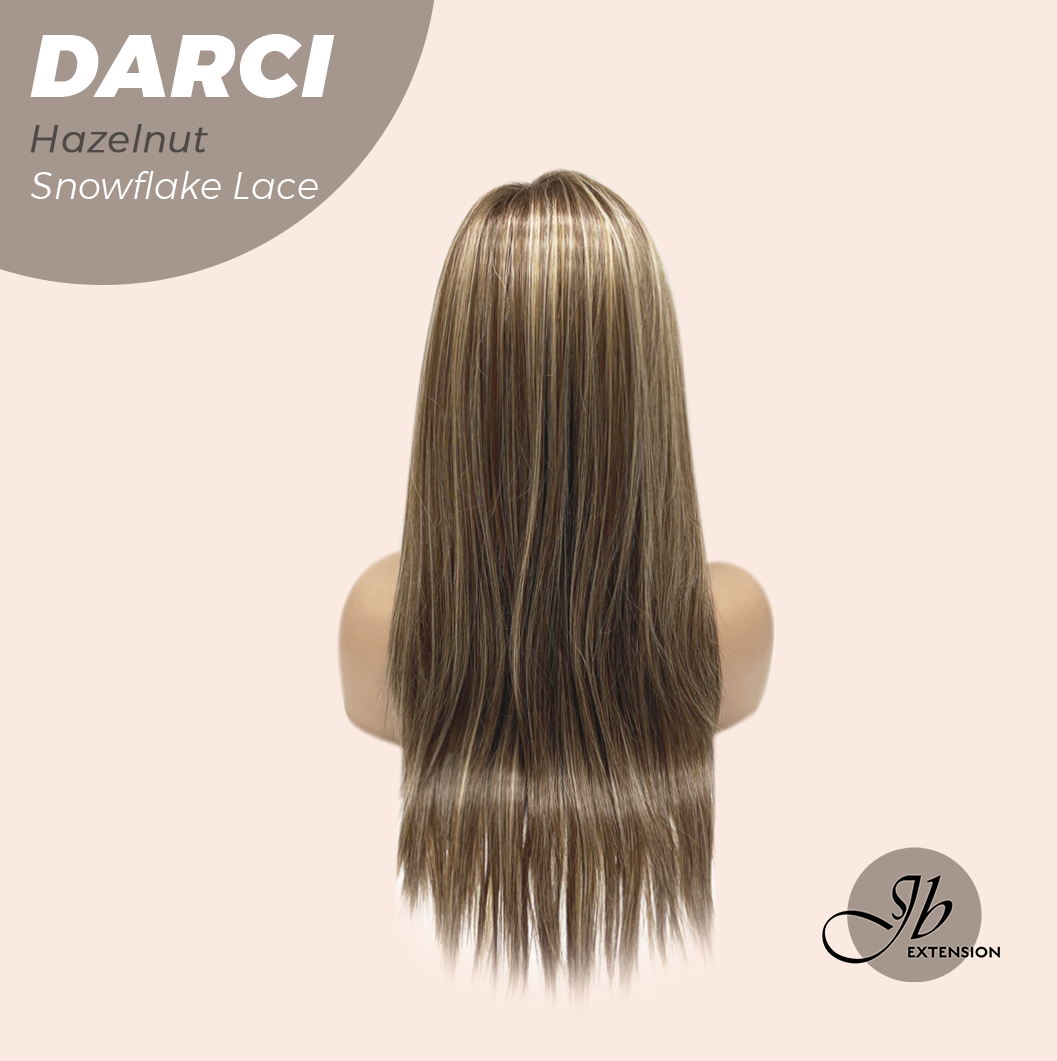 [FINAL SALE] JBEXTENSION 25 Inches Hazelnut Blonde Highlight Pre-Cut Snowflake Lace Frontlace Glueless Wig DARCI HAZELNUT【PERMATEASE】【BENDY EAR TABS】- M/L