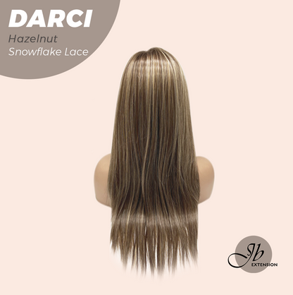 [FINAL SALE] JBEXTENSION 25 Inches Hazelnut Blonde Highlight Pre-Cut Snowflake Lace Frontlace Glueless Wig DARCI HAZELNUT【PERMATEASE】【BENDY EAR TABS】- M/L