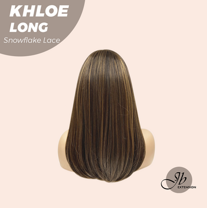 JBEXTENSION 18 Inches Caramel Pre-Cut Snowflake Lace Frontlace Glueless Wig KHLOE LONG【PERMATEASE】【BENDY EAR TABS】- M/L