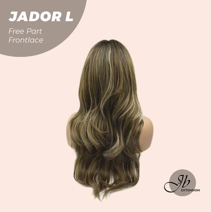 [FINAL SALE] JBEXTENSION 24 Inches Blonde Highlight Curly Lace Front Wig.Pre Plucked 13*4 HD Transparent Lace Frontal Handmade Futura Fiber Swiss Lace Synthetic Fiber Pre-Cut Lace Glueless Wig JADOR L