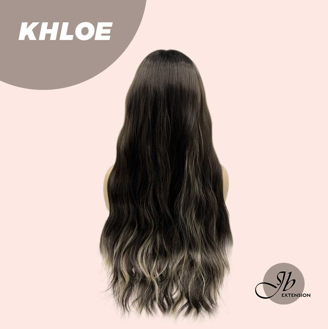 [FINAL SALE] JBEXTENSION 26 Inches Body Wave Natural Black With Blonde Highlight Hair With Full Bangs Wig KHLOE
