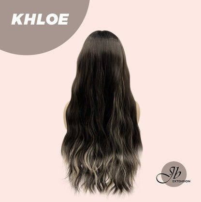 [FINAL SALE] JBEXTENSION 26 Inches Body Wave Natural Black With Blonde Highlight Hair With Full Bangs Wig KHLOE