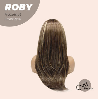 JBEXTENSION 22 Inches Hazelnut Blonde Highlight Women Pre-Cut Frontlace Glueless Wig ROBY HAZELNUT