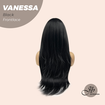 [FINAL SALE] JBEXTENSION 26 Inches Curly Black Pre-Cut Frontlace Wig VANESSA BLACK