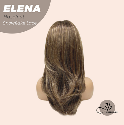 [FINAL SALE] JBEXTENSION 18 Inches Hazelnut Pre-Cut Snowflake Lace Frontlace Glueless Wig ELENA HAZELNUT【PERMATEASE】【BENDY EAR TABS】- M/L