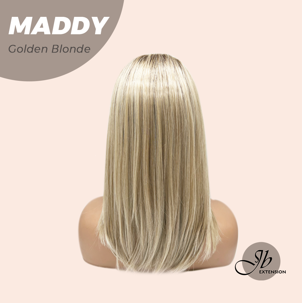 [FINAL SALE] JBEXTENSION 18 Inches Golden Blonde Women Fashion Full Machine Wig MADDY GOLDEN BLONDE【PLUS PERMATEASE】【BENDY EAR TABS】