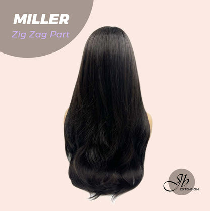 JBEXTENSION 26 Inches Soft Black Curly Wig With Bangs MILLER