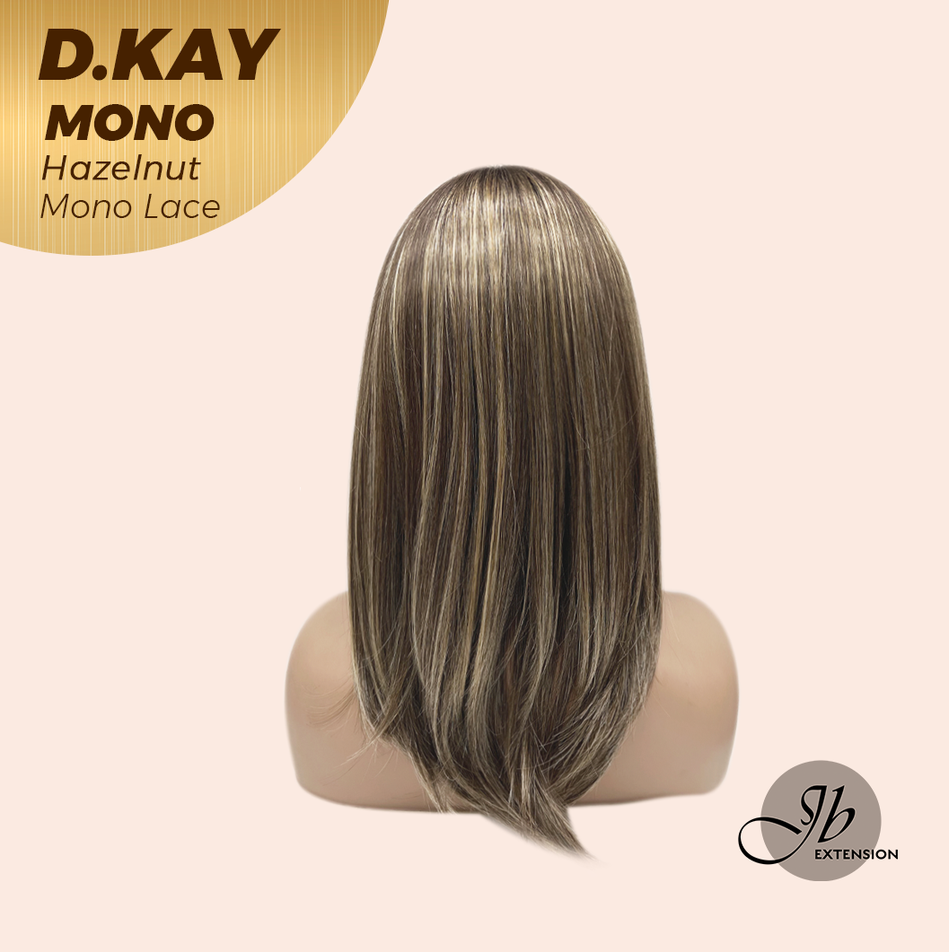JBEXTENSION D.KAY MONO Partial Monofilament Wig 18 Inches Hazelnut Partial Mono Lace Glueless Women Fashion Wig D.KAY MONO HAZELNUT【BENDY EAR TABS】