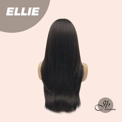 JBEXTENSION 26 Inches Tea Black Darkest Brown Wolf Cut Wig With Bangs ELLIE
