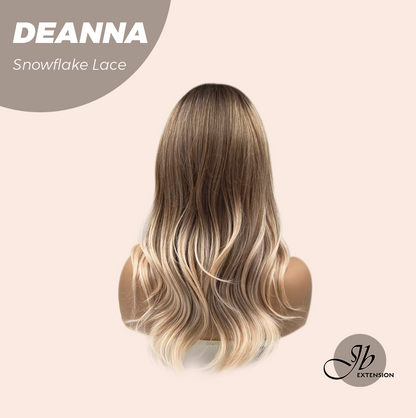 JBEXTENSION 20 Inches Apricot Pre-Cut Snowflake Lace Frontlace Glueless Wig DEANNA SNOWFLAKE【PERMATEASE】【BENDY EAR TABS】