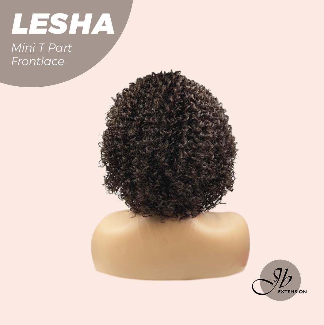 [FINAL SALE] JBEXTENSION 12 Inches Deep Curly Brown Side Part Mini T Part Frontlace Glueless Wig LESHA