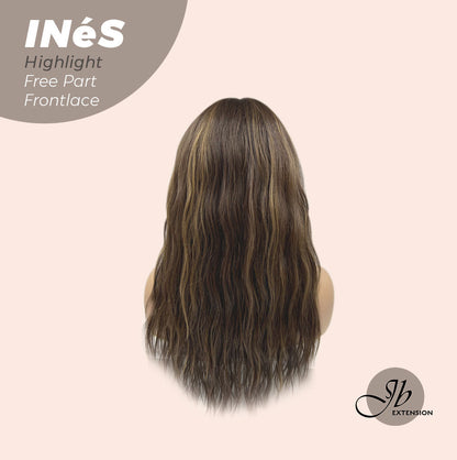 [FINAL SALE] JBEXTENSION 22 Inches Brown With Highlight Body Wave Pre-Cut Free Part Frontlae Glueless Wig INéS HIGHLIGHT