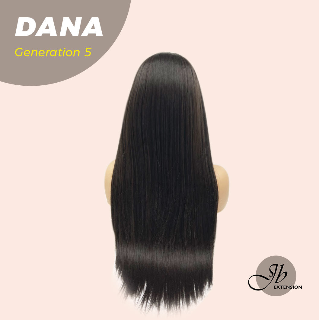 [FINAL SALE] JBEXTENSION GENERATION FIVE 28 Inches Long Tea Black Darkest Brown Straight Wig With Bangs DANA G5