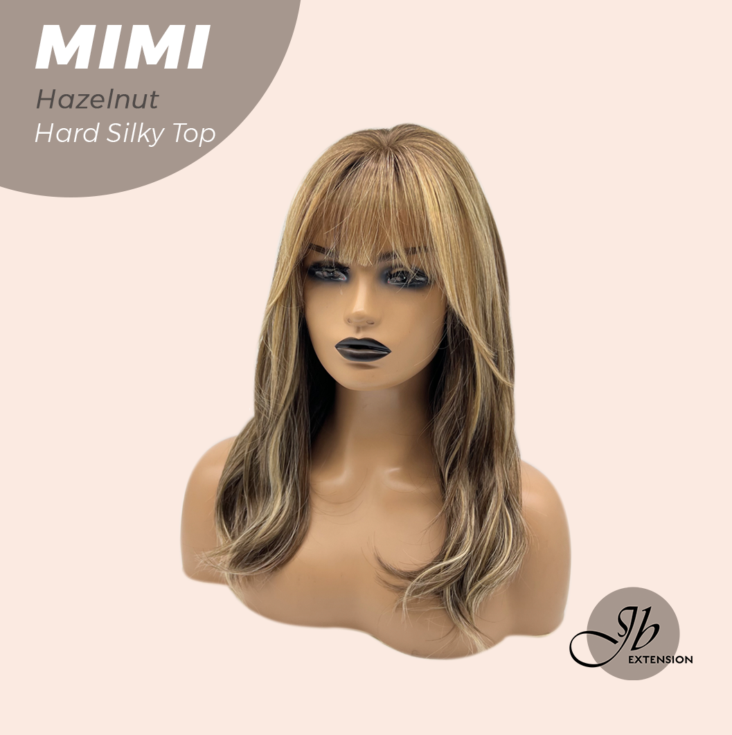 JBEXTENSION 16 Inches Scalpiana 3.5X4 Hard Silky Top Natural Scalp Effect Hazelnut Body Wave Wig with Bangs Wig MIMI SILKY TOP - HAZELNUT