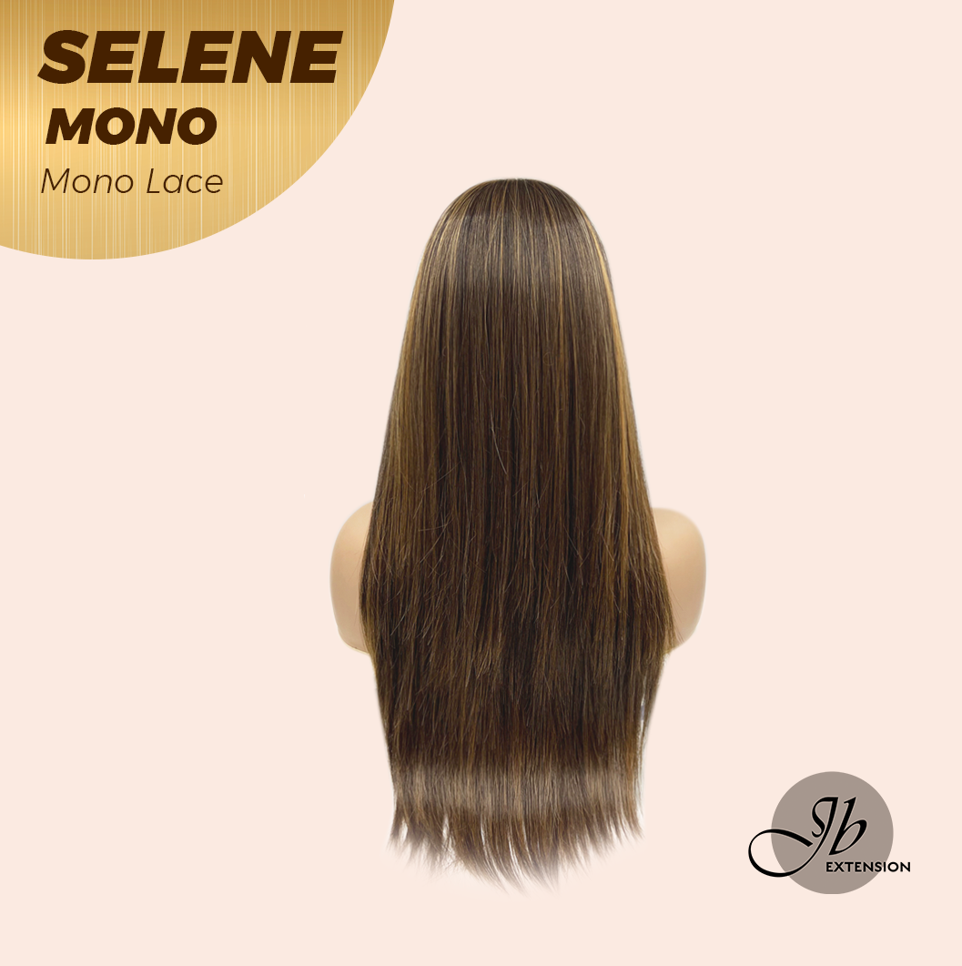 HOT OF SEASON -  SELENE MONO Monofilament Handmade Wig 6X5 Full Monofilament Hand Tied Top Wig 25 Inches Caramel Mono Lace Wig With Anti-slip Silicone Strips Glueless Wig SELENE MONO- CARAMEL【BENDY EAR TABS】
