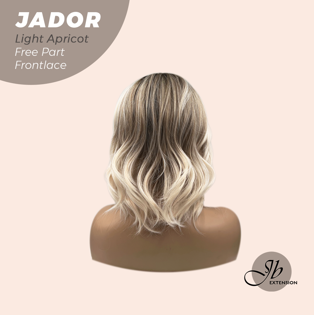 [FINAL SALE] JBEXTENSION 10 Inches Light Apricot Curly Lace Front Wig.Pre Plucked 13*3 HD Transparent Lace Frontal Handmade Futura Fiber Swiss Lace Synthetic Fiber Glueless Wig JADOR LIGHT APRICOT