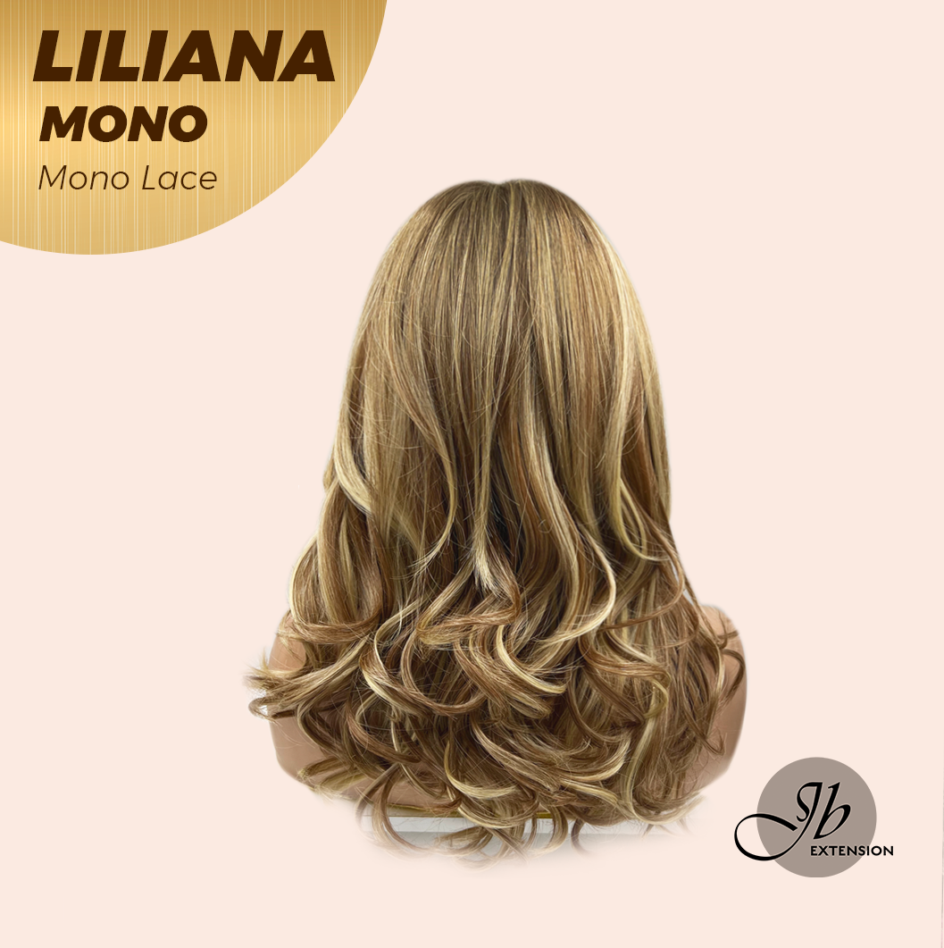 [FINAL SALE] JBEXTENSION LILIANA MONO Full Monofilament Handmade Full Lace Full Hand Tied Wig 18 Inches Honey Blonde Mono Lace Handmade Futura Fiber Wig Glueless Wig LILIANA MONO【BENDY EAR TABS】