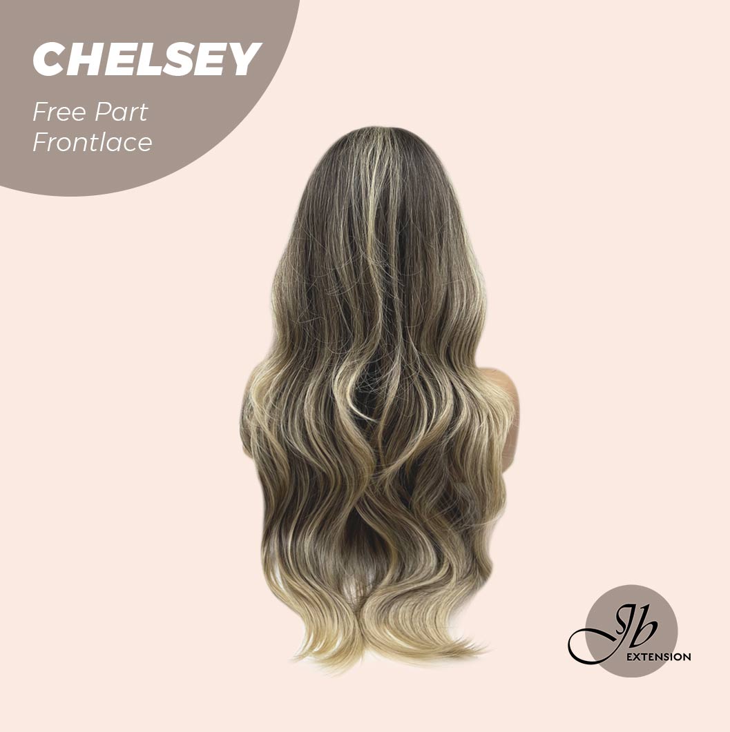 [FINAL SALE] JBEXTENSION 26 Inches Curly Mix Blonde Free Part Pre-Cut Frontlace Glueless Wig CHELSEY